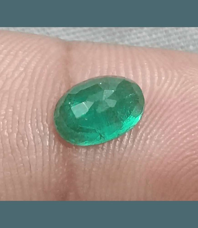 1.54ct Intense Green Emerald GSI Certified - SMSGEMS 