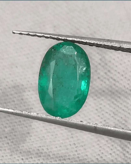 1.54ct Intense Green Emerald GSI Certified - SMSGEMS 