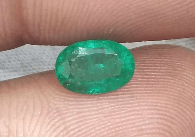 1.54ct Intense Green Emerald GSI Certified - SMSGEMS 