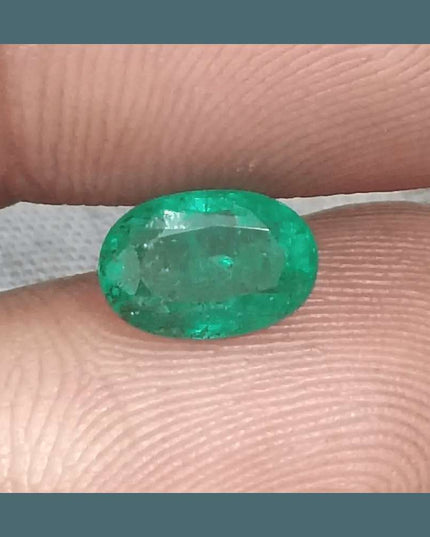 1.54ct Intense Green Emerald GSI Certified - SMSGEMS 