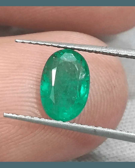 1.54ct Intense Green Emerald GSI Certified - SMSGEMS 
