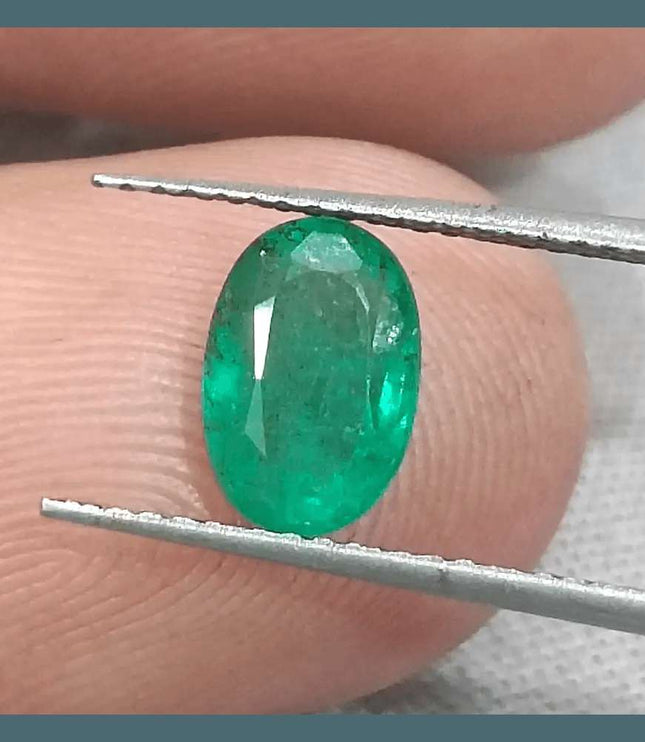 1.54ct Intense Green Emerald GSI Certified - SMSGEMS 