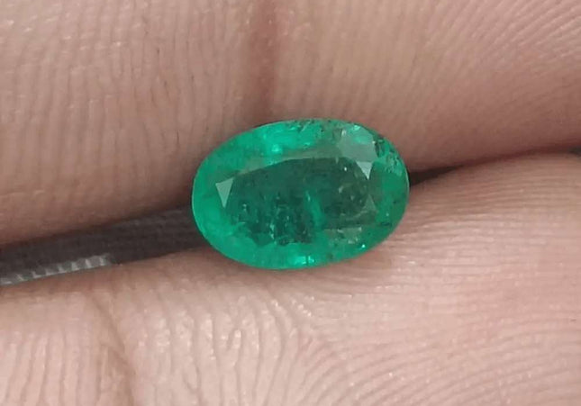 1.54ct Intense Green Emerald GSI Certified - SMSGEMS 