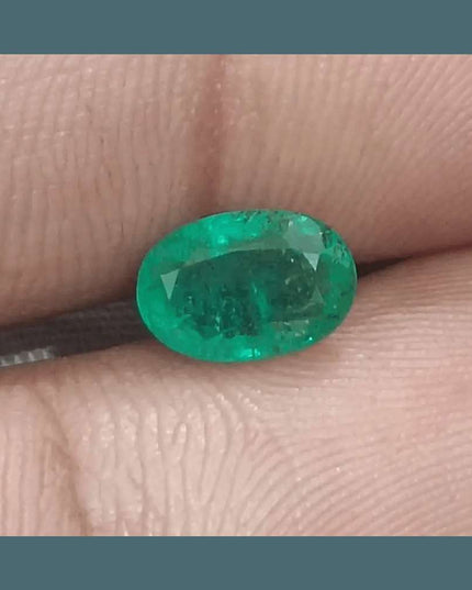 1.54ct Intense Green Emerald GSI Certified - SMSGEMS 