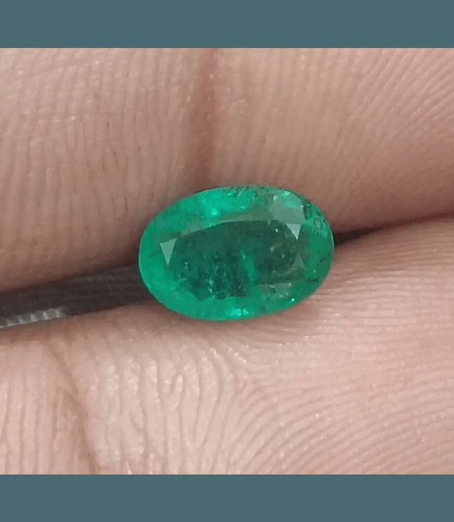 1.54ct Intense Green Emerald GSI Certified - SMSGEMS 