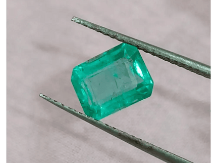 GSI Certified 1.54ct Pastel Green Emerald , 100% Natural Earth Mined Gem. - SMSGEMS 