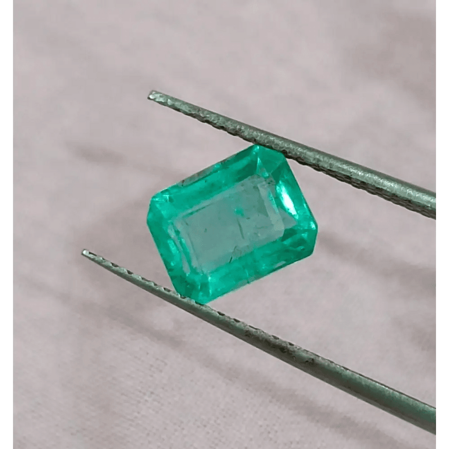 GSI Certified 1.54ct Pastel Green Emerald , 100% Natural Earth Mined Gem. - SMSGEMS 