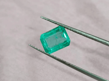 GSI Certified 1.54ct Pastel Green Emerald , 100% Natural Earth Mined Gem. - SMSGEMS 