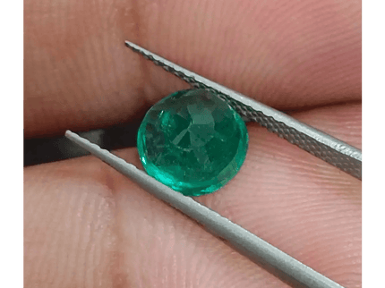 GSI Certified 1.55ct Medium Deep Bright Green Swat Emerald , 100% Natural Earth Mined Gemstone - SMSGEMS 