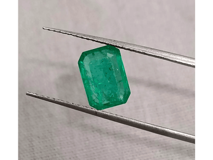 GSI Certified 1.56ct Medium Intense Green Emerald, 100% Natural Gemstone - SMSGEMS 