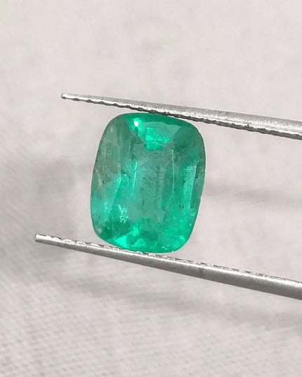 1.66ct Medium Electric Green Emerald GSI Certified Gemstone - SMSGEMS 