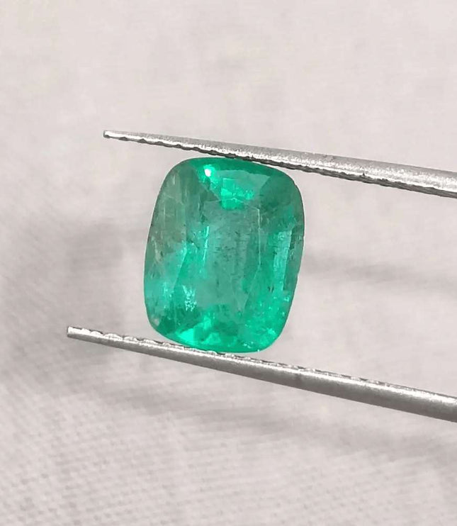 1.66ct Medium Electric Green Emerald GSI Certified Gemstone - SMSGEMS 