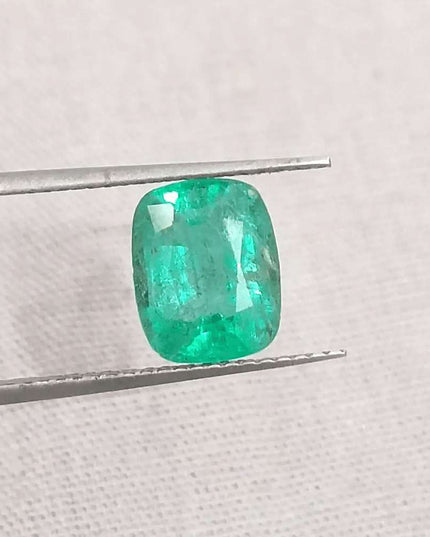 1.66ct Medium Electric Green Emerald GSI Certified Gemstone - SMSGEMS 