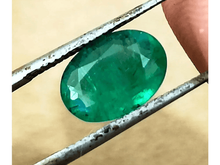 GSI Certified 1.67ct Deep Glass Green Emerald , Natural Earth Mined Gemstone - SMSGEMS 