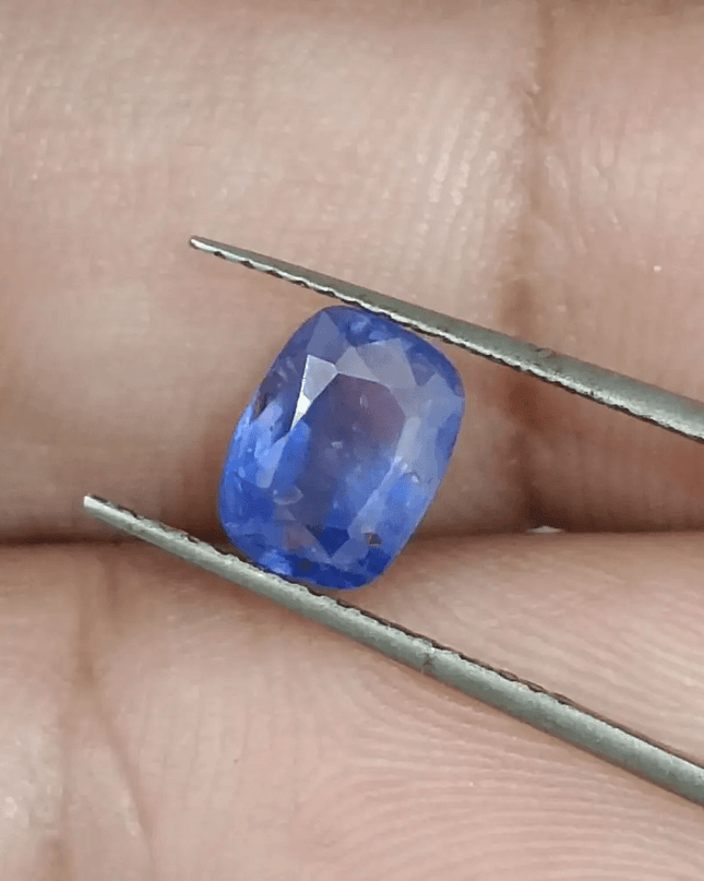 GSI Certified 1.68ct Blue Ceylon Sapphire, Natural Untreated Gemstone - SMSGEMS 