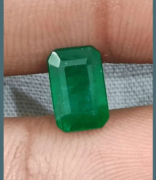 1.69ct Deep Green Emerald GSI Certified - SMSGEMS 
