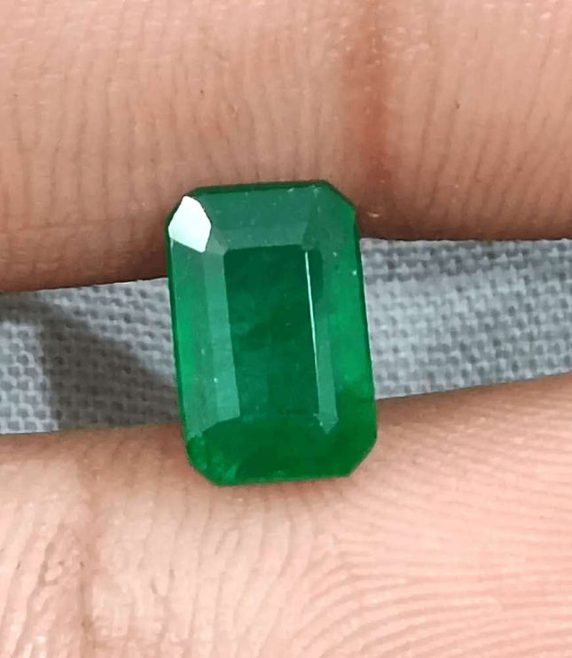 1.69ct Deep Green Emerald GSI Certified - SMSGEMS 