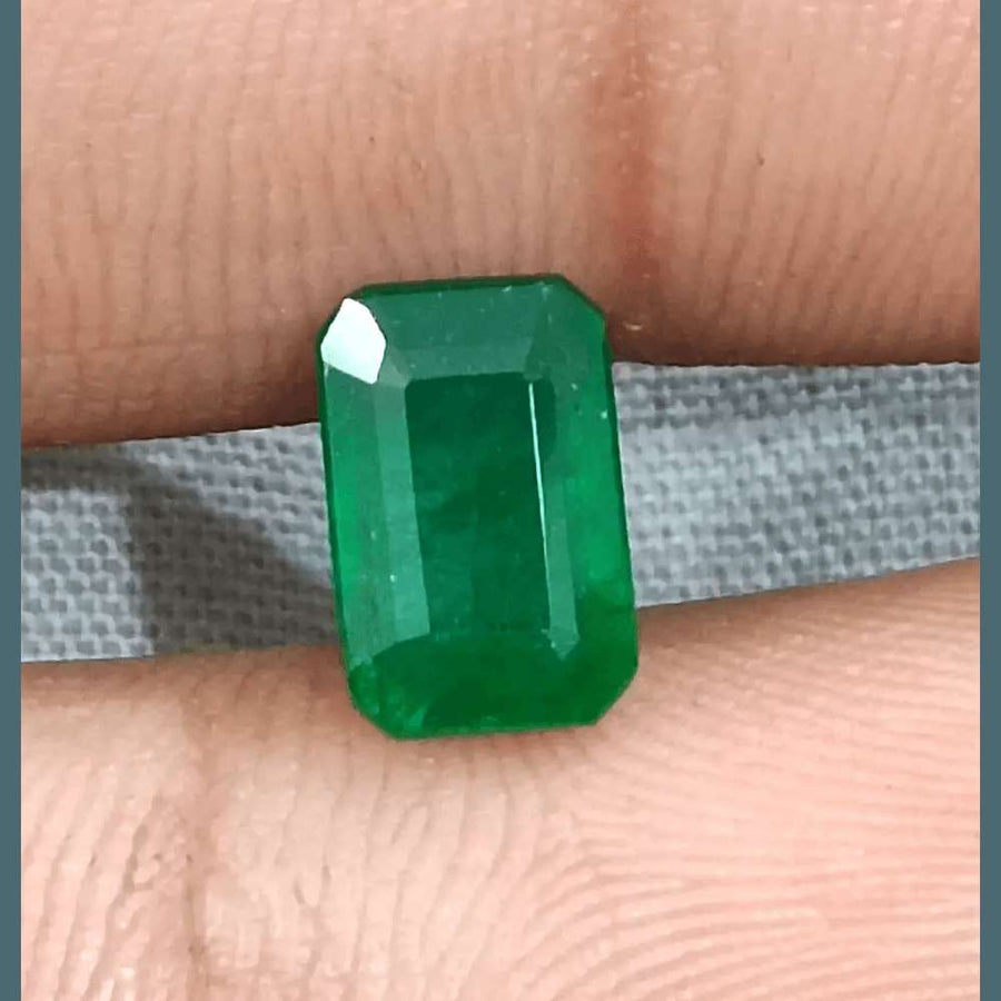 1.69ct Deep Green Emerald GSI Certified - SMSGEMS 