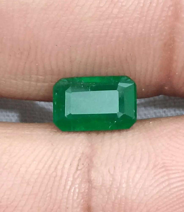 1.69ct Deep Green Emerald GSI Certified - SMSGEMS 