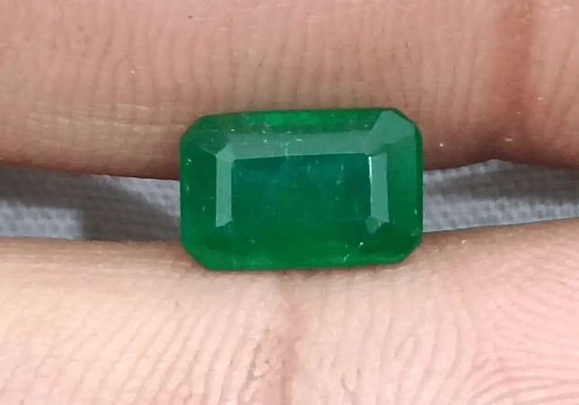 1.69ct Deep Green Emerald GSI Certified - SMSGEMS 