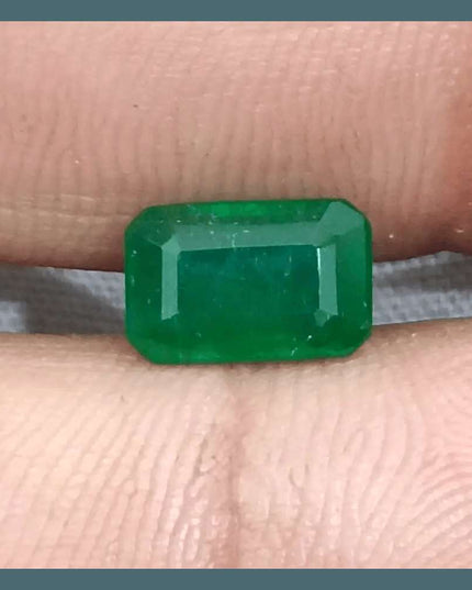 1.69ct Deep Green Emerald GSI Certified - SMSGEMS 