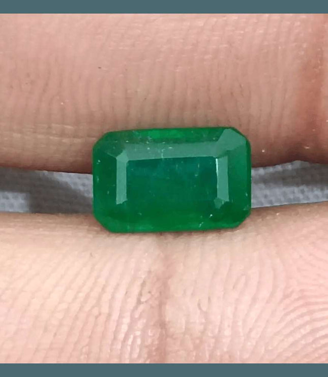 1.69ct Deep Green Emerald GSI Certified - SMSGEMS 