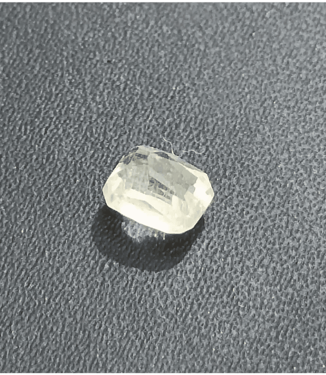 GSI Certified 1.75ct Emerald Cut Light Yellow Ceylon Sapphire, Natural Untreated Gemstone - SMSGEMS 