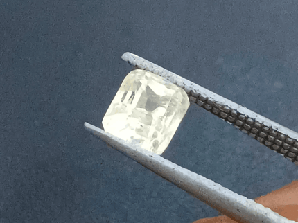 GSI Certified 1.75ct Emerald Cut Light Yellow Ceylon Sapphire, Natural Untreated Gemstone - SMSGEMS 