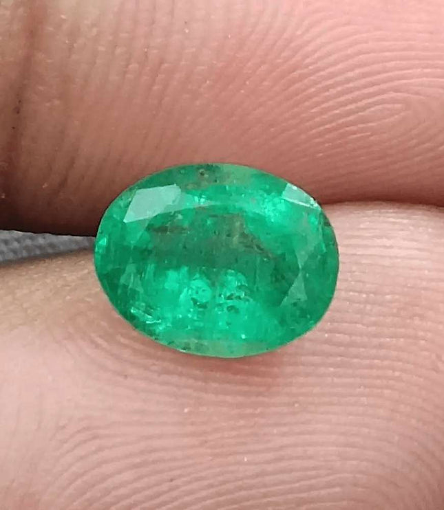 GSI Certified 1.83ct Vivid Green Emerald, Natural Gemstone - SMSGEMS 