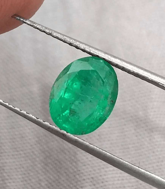 GSI Certified 1.83ct Vivid Green Emerald, Natural Gemstone - SMSGEMS 