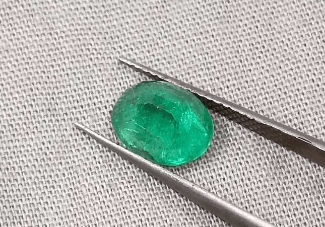 GSI Certified 1.83ct Vivid Green Emerald, Natural Gemstone - SMSGEMS 