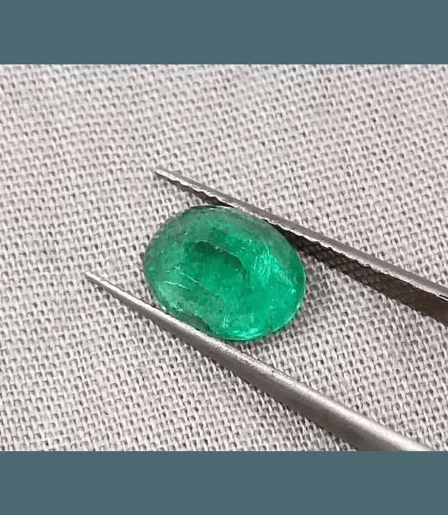GSI Certified 1.83ct Vivid Green Emerald, Natural Gemstone - SMSGEMS 
