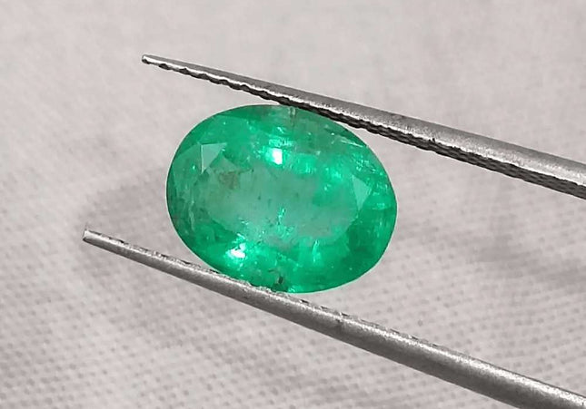 GSI Certified 1.83ct Vivid Green Emerald, Natural Gemstone - SMSGEMS 