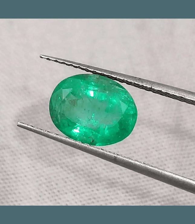 GSI Certified 1.83ct Vivid Green Emerald, Natural Gemstone - SMSGEMS 