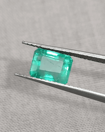 GSI Certified 1.85ct Intense Green Zambian Emerald, 100% Natural Gem - SMSGEMS 