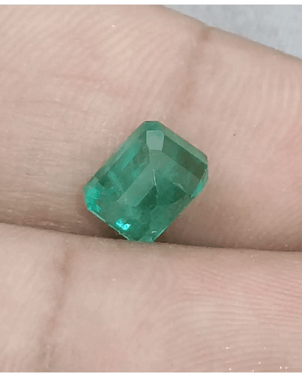 GSI Certified 1.85ct Intense Green Zambian Emerald, 100% Natural Gem - SMSGEMS 