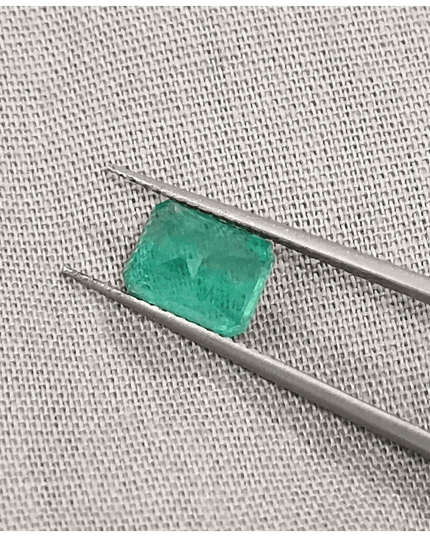 GSI Certified 1.85ct Intense Green Zambian Emerald, 100% Natural Gem - SMSGEMS 
