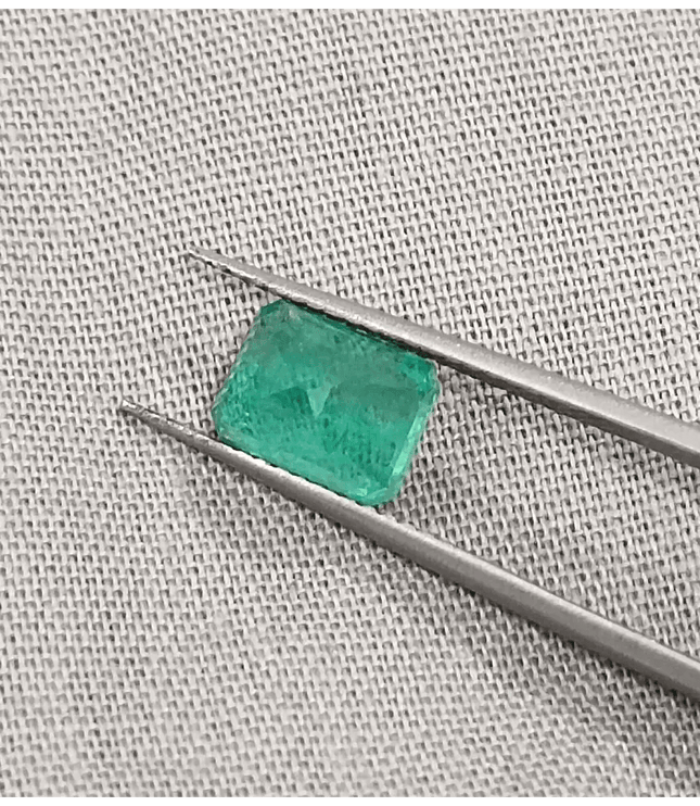 GSI Certified 1.85ct Intense Green Zambian Emerald, 100% Natural Gem - SMSGEMS 