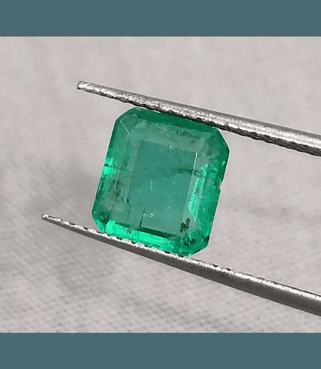 GSI Certified 1.85ct Intense Green Emerald, Natural Gemstone - SMSGEMS 