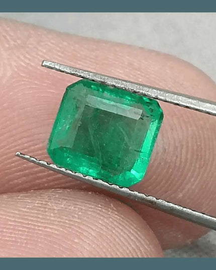 GSI Certified 1.85ct Intense Green Emerald, Natural Gemstone - SMSGEMS 