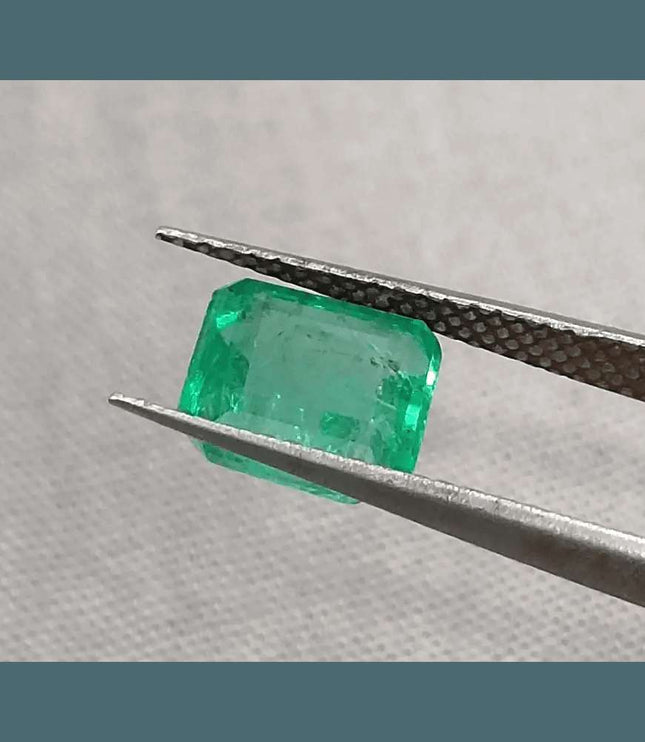 GSI Certified 1.85ct Intense Green Emerald, Natural Gemstone - SMSGEMS 