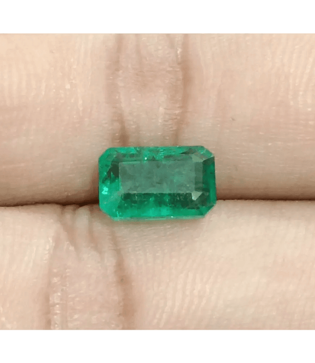 GSI Certified 1.87ct Medium Green Zambian Emerald, 100% Natural Untreated Gemstone. - SMSGEMS 
