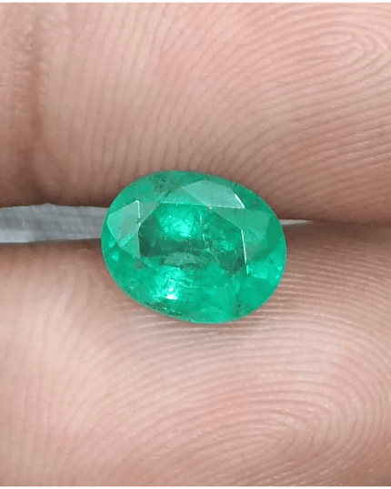 GSI Certified 1.90ct Vivid Medium Green Emerald, Natural Gemstone - SMSGEMS 
