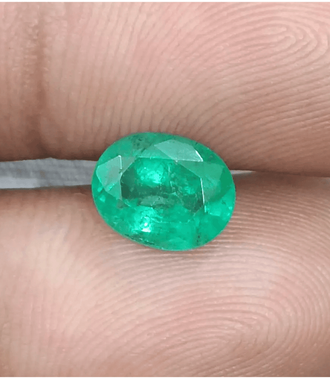 GSI Certified 1.90ct Vivid Medium Green Emerald, Natural Gemstone - SMSGEMS 
