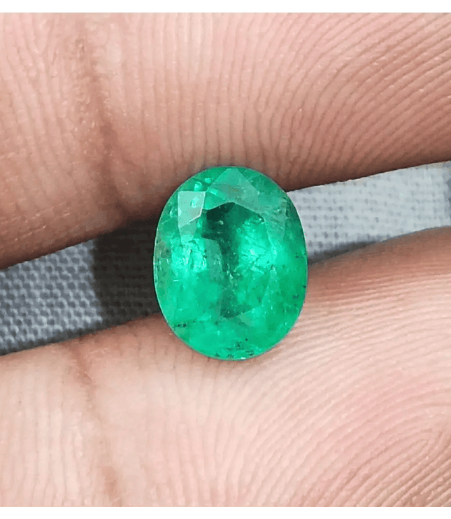 GSI Certified 1.90ct Vivid Medium Green Emerald, Natural Gemstone - SMSGEMS 