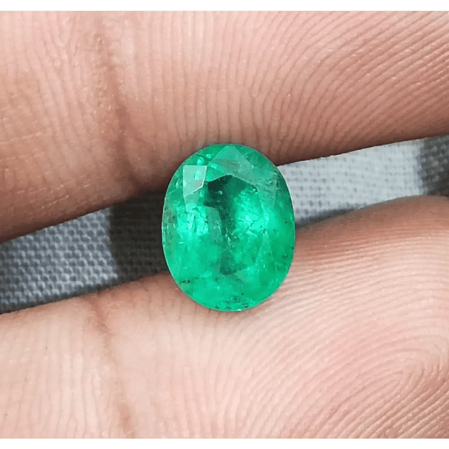 GSI Certified 1.90ct Vivid Medium Green Emerald, Natural Gemstone - SMSGEMS 