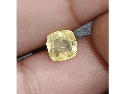 GSI Certified 1.91ct Cushion Cut Yellow Ceylon Sapphire, Natural Untreated Gemstone - SMSGEMS 