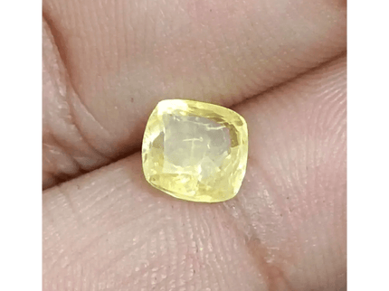 GSI Certified 1.91ct Cushion Cut Yellow Ceylon Sapphire, Natural Untreated Gemstone - SMSGEMS 