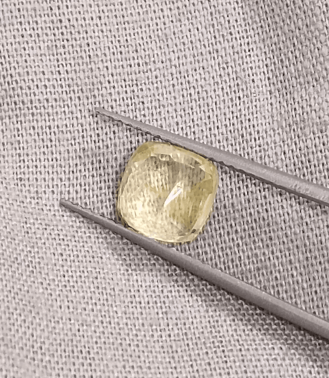 GSI Certified 1.91ct Cushion Cut Yellow Ceylon Sapphire, Natural Untreated Gemstone - SMSGEMS 
