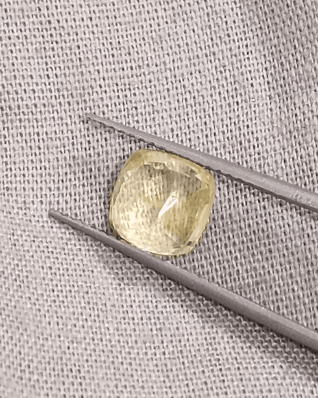 GSI Certified 1.91ct Cushion Cut Yellow Ceylon Sapphire, Natural Untreated Gemstone - SMSGEMS 